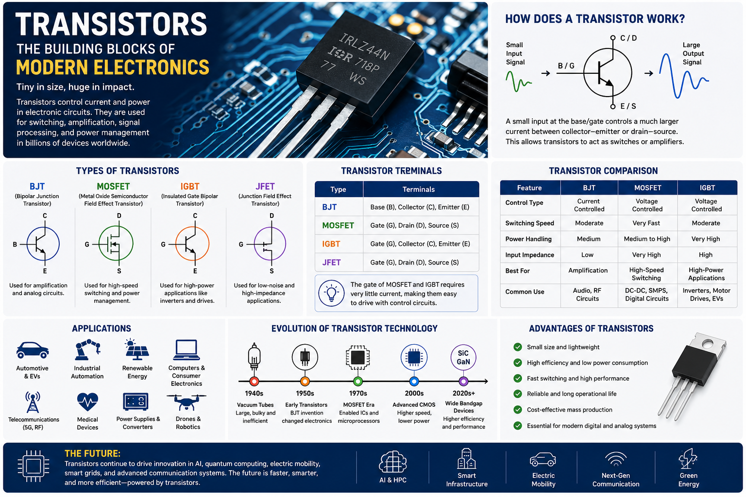 Understanding Transistors: The Core Building Blocks of Modern Electronics